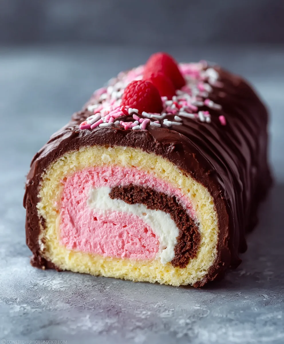 Neapolitan Millionaire Roll Cake Recipe-Decadent Homemade Treat