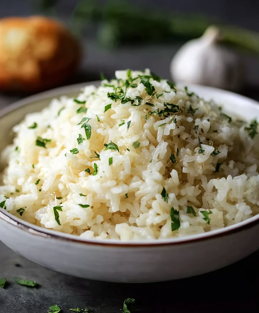 Garlic Parmesan Rice-Easy Flavorful Side Dish