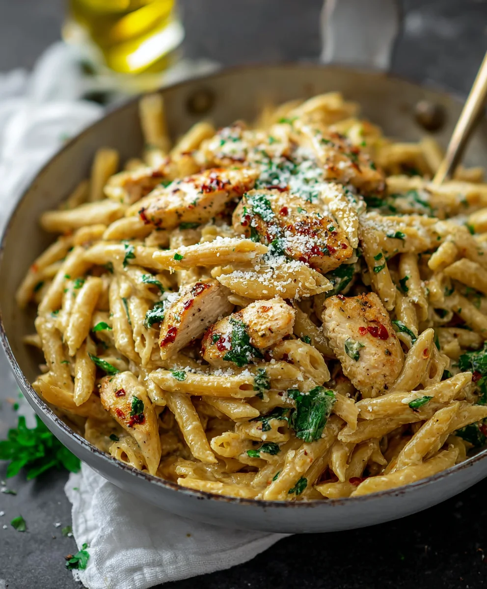 Healthy Garlic Parmesan Chicken Pasta Recipe