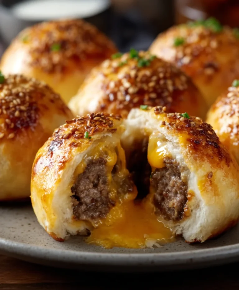 Garlic Parmesan Cheeseburger Bombs- Easy Appetizer