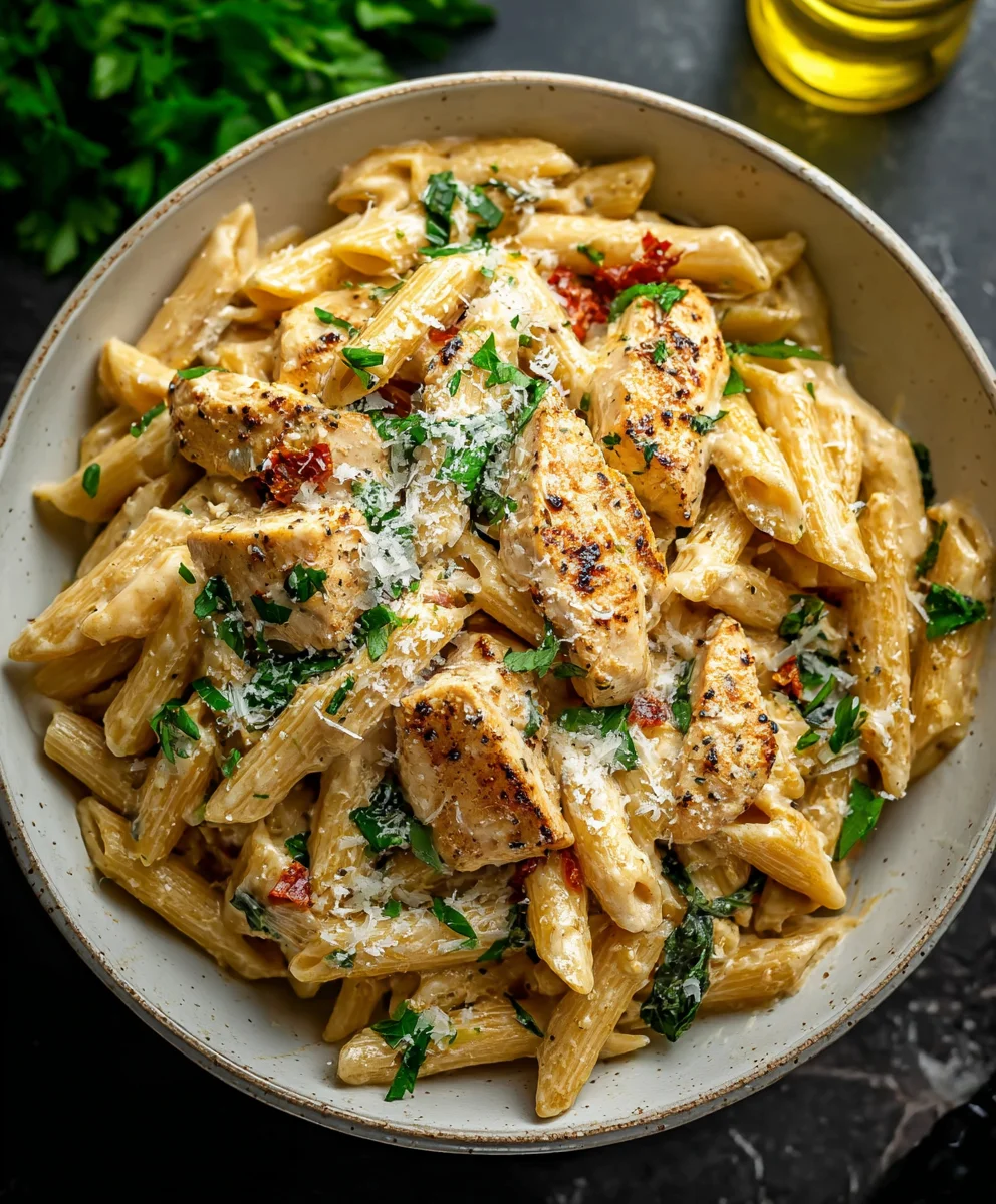 Healthy Garlic Parmesan Chicken Pasta Recipe