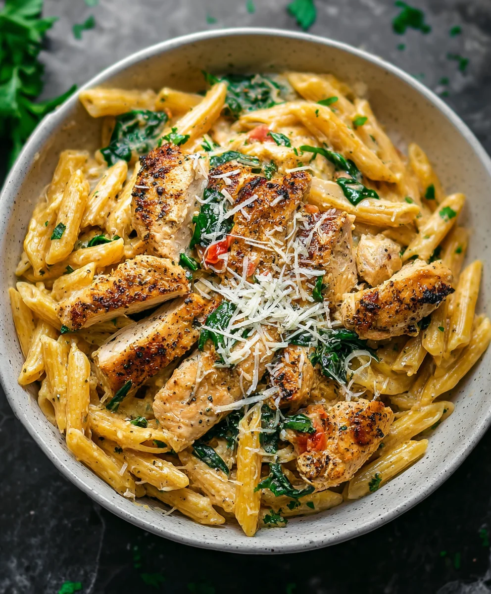 Healthy Garlic Parmesan Chicken Pasta Recipe