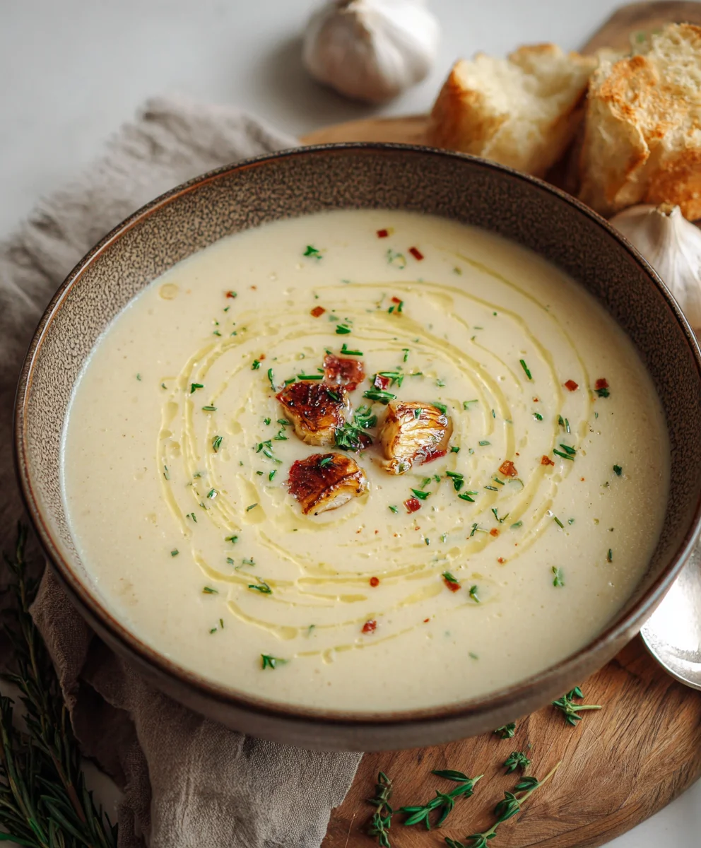 Easy Roasted Garlic Soup - Flavorful & Creamy