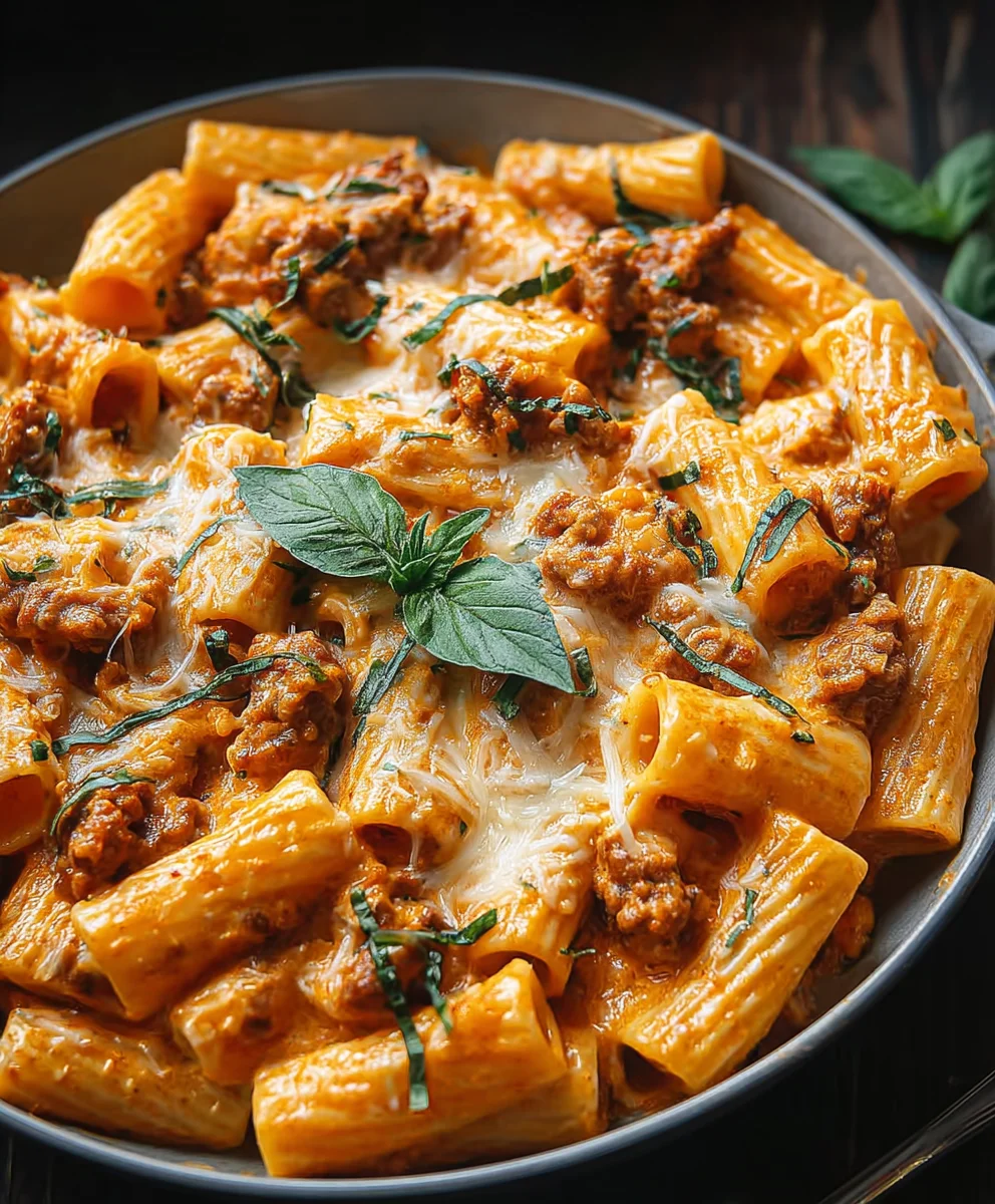Creamy Beef Sausage Rigatoni - Easy Weeknight Dinner