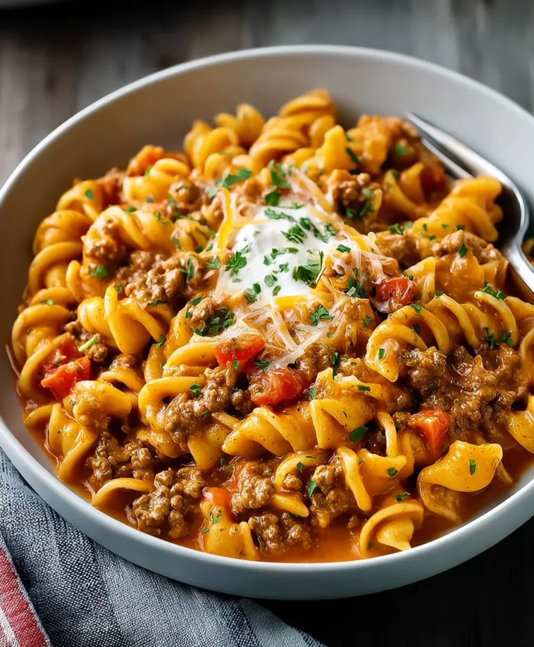 Easy Creamy Beef Taco Pasta Recipe