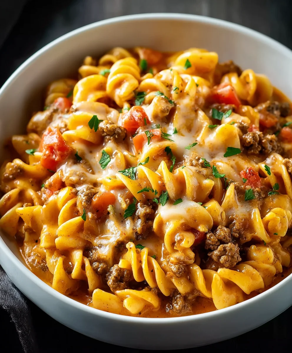 Easy Creamy Beef Taco Pasta Recipe