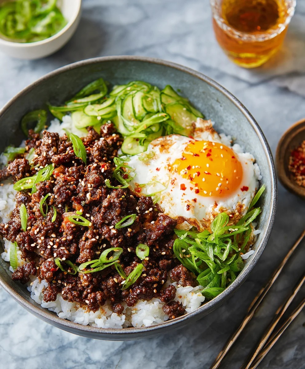 25-Minute Korean Ground Beef Bowl - Quick & Easy Dinner
