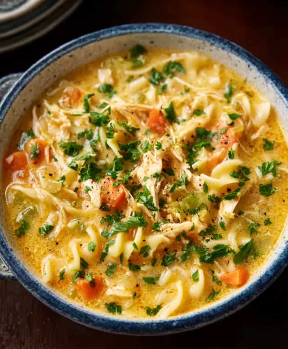 Creamy Crack Chicken Noodle Soup-Ultimate Comfort Food