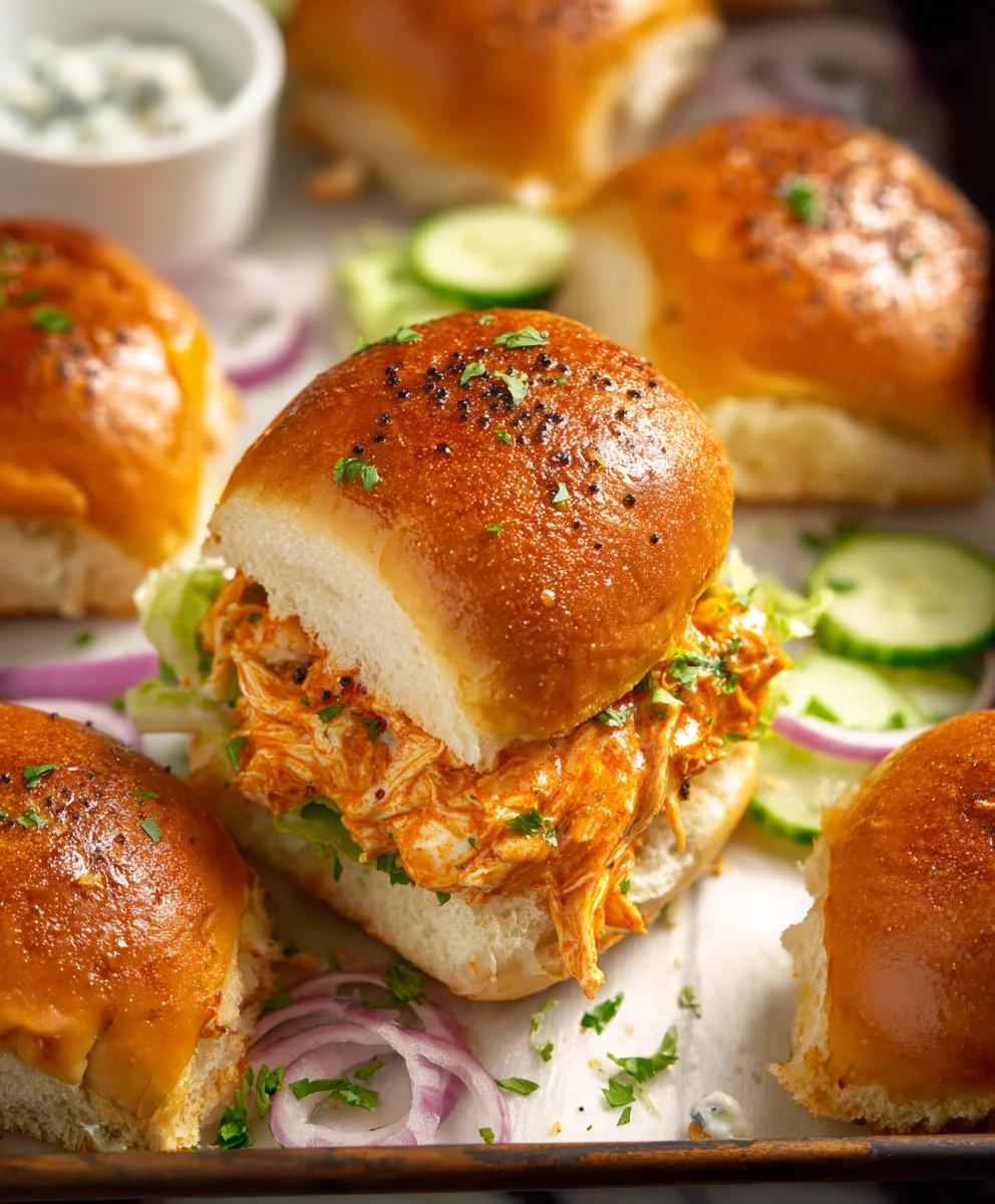 Spicy Buffalo Chicken Sliders-Easy & Flavorful Bites