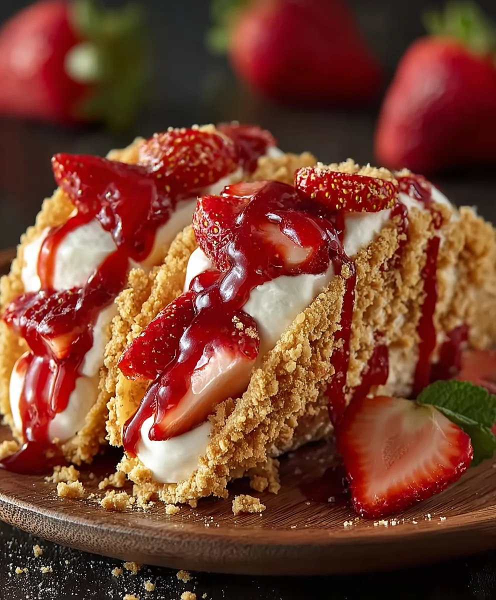 Strawberry Crunch Cheesecake Tacos-Sweet Treat