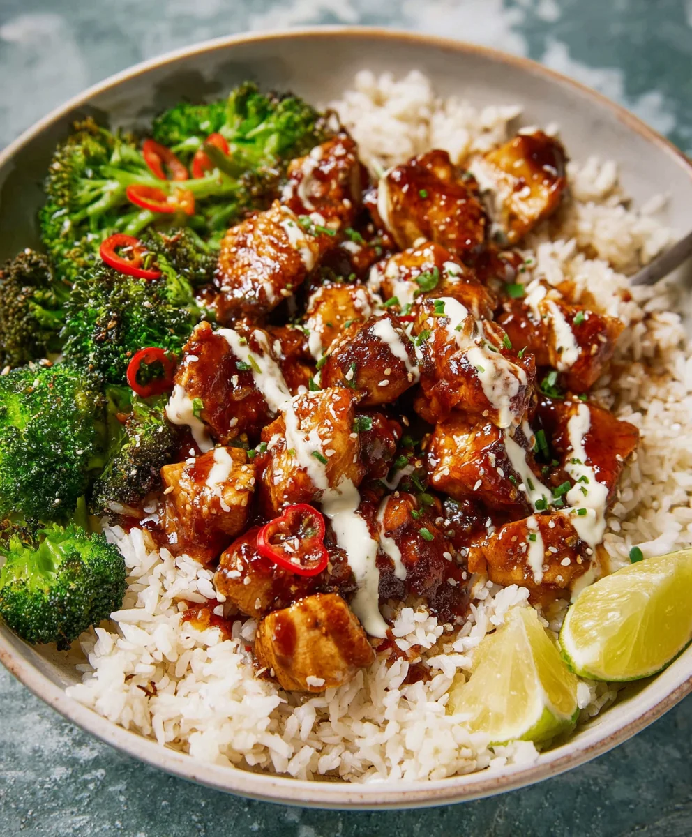 Easy Sticky Chicken Bowls Recipe - Delicious Quick Meal