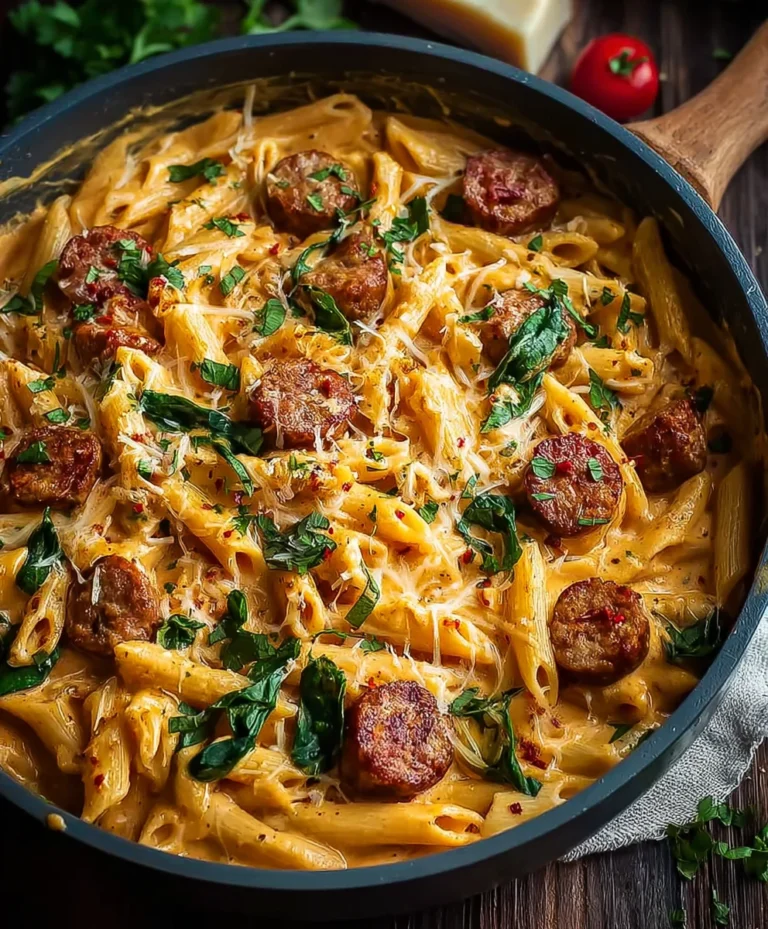 Creamy Cajun Beef Sausage Pasta Quick Easy Dinner