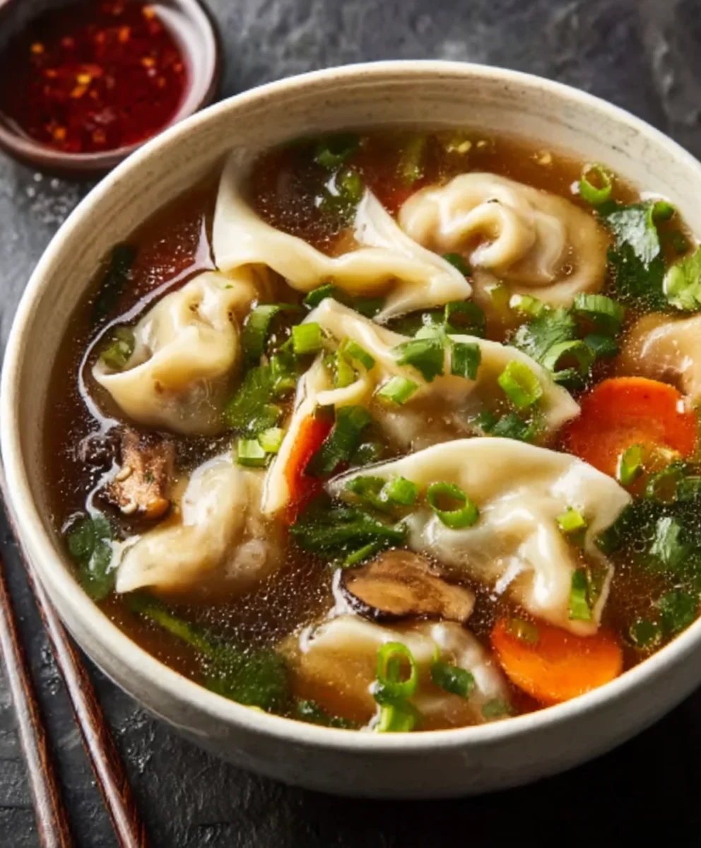 Potsticker Soup - Easy Beef Comfort Bowl