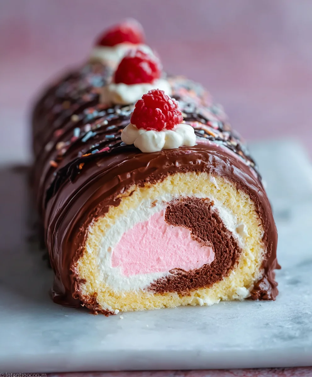 Neapolitan Millionaire Cake Roll - Easy Homemade Treat