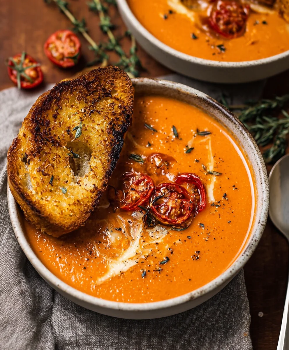 Creamy Roasted Garlic Tomato Soup Recipe