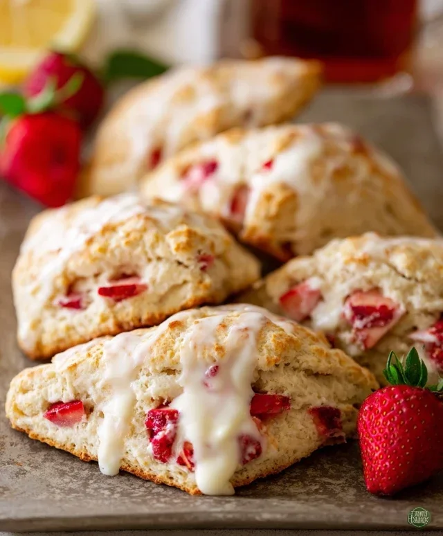 Strawberry Lemon Cream Scones