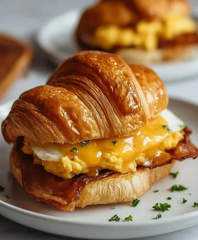 Killer Maple Mustard Croissant Breakfast Sandwiches