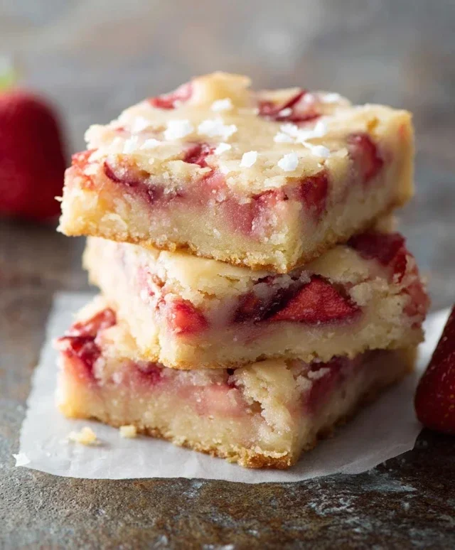 Strawberry Lemon Blondies