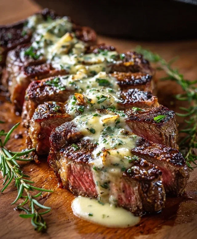 Garlic Butter Steak With Parmesan Cream Sauce