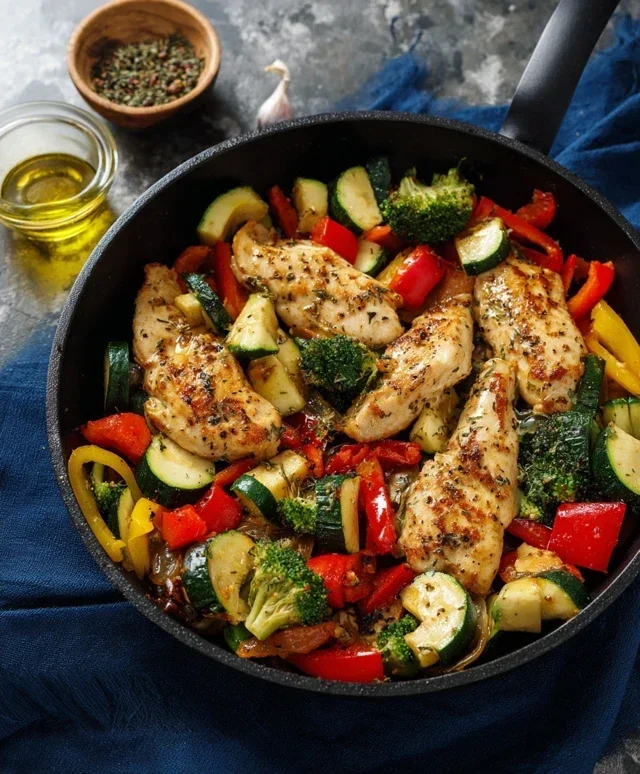 Healthy Chicken and Vegetables Skillet