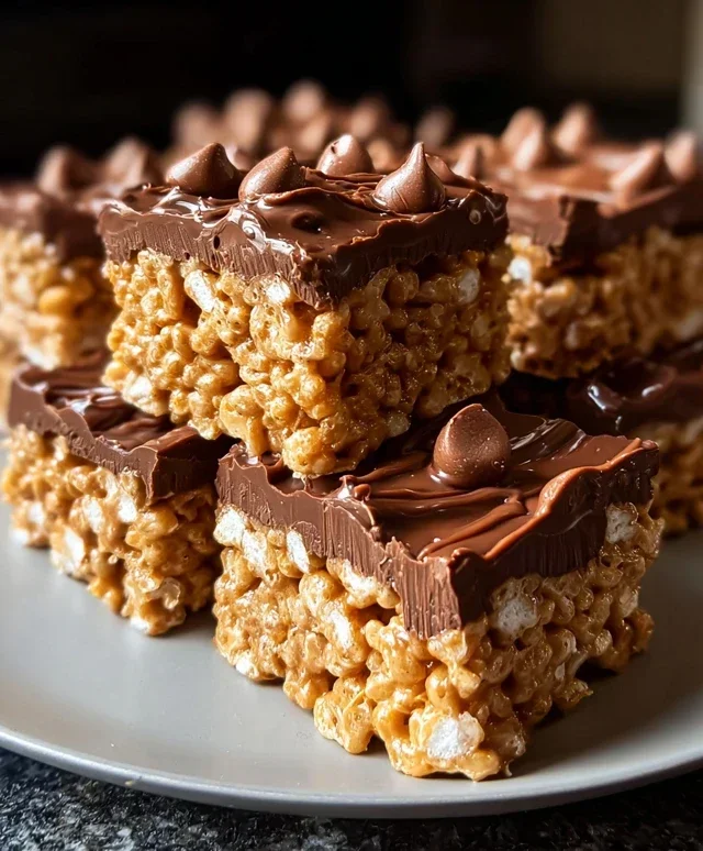 Chocolate Peanut Butter Rice Krispie Squares