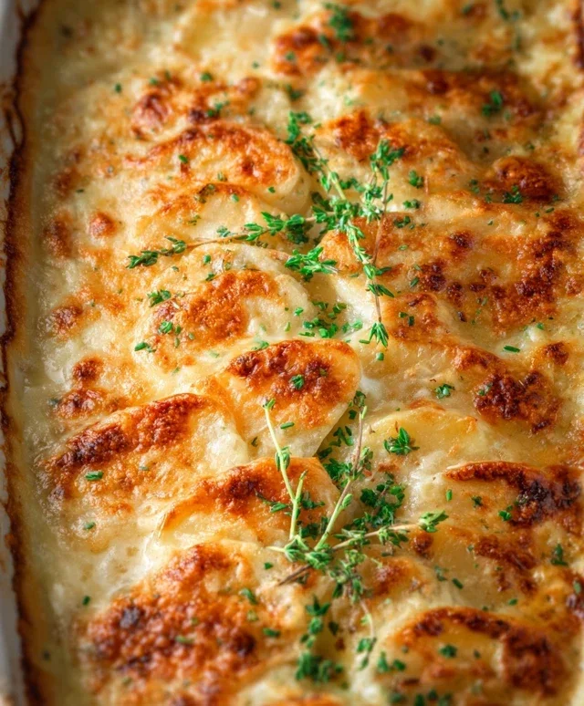 Roasted Garlic Potatoes au Gratin
