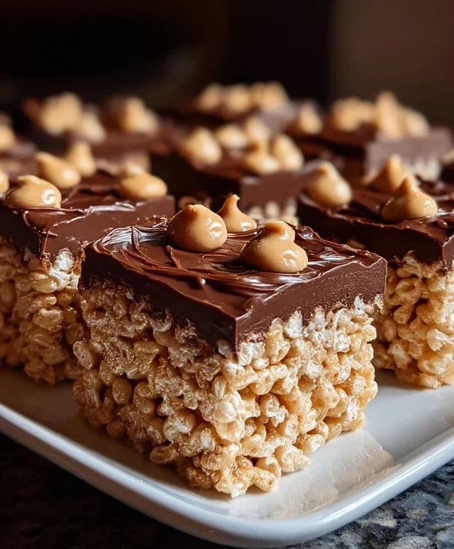 Chocolate Peanut Butter Rice Krispie Squares