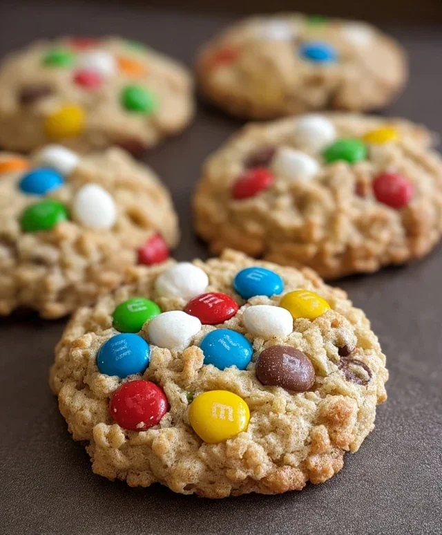 M&M Rice Krispies Cookies
