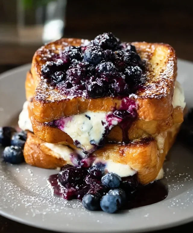Blueberry Cream Cheese Stuffed French Toast