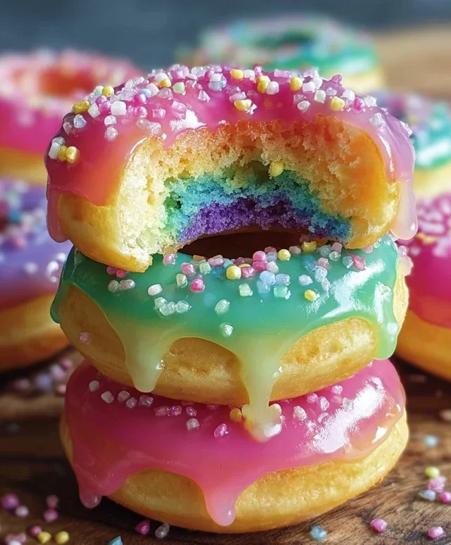 Rainbow-Filled Doughnuts
