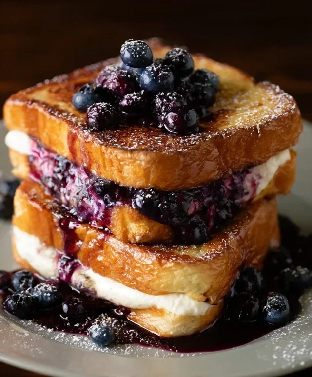 Blueberry Cream Cheese Stuffed French Toast
