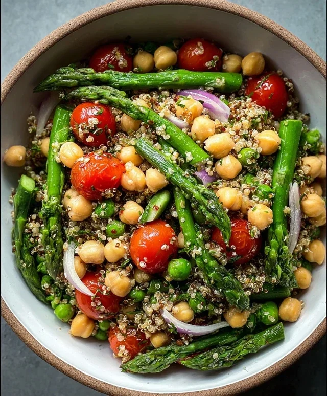 Asparagus Chickpea Quinoa Salad