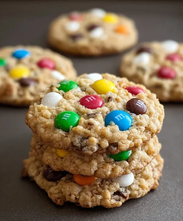 M&M Rice Krispies Cookies
