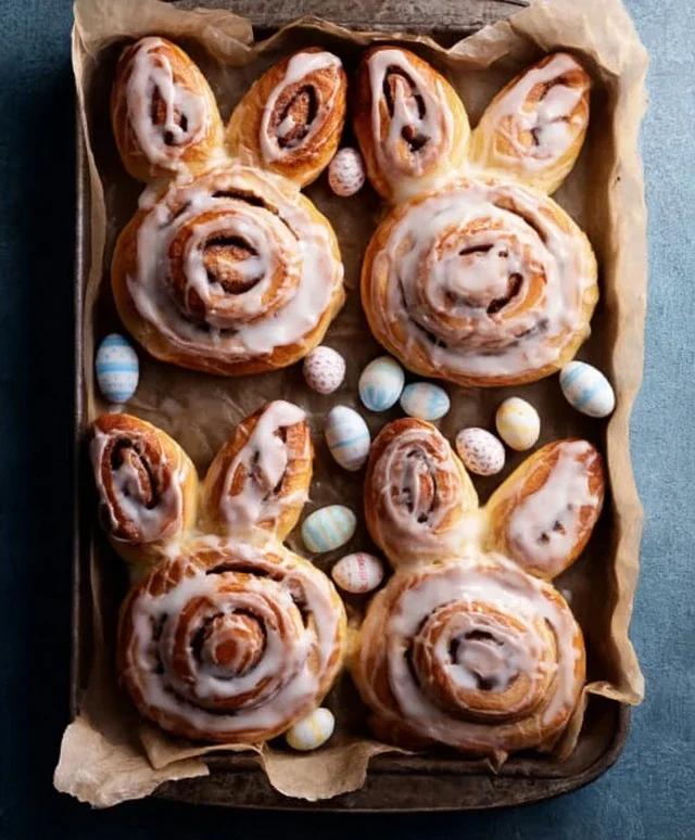 Easter Bunny Cinnamon Rolls