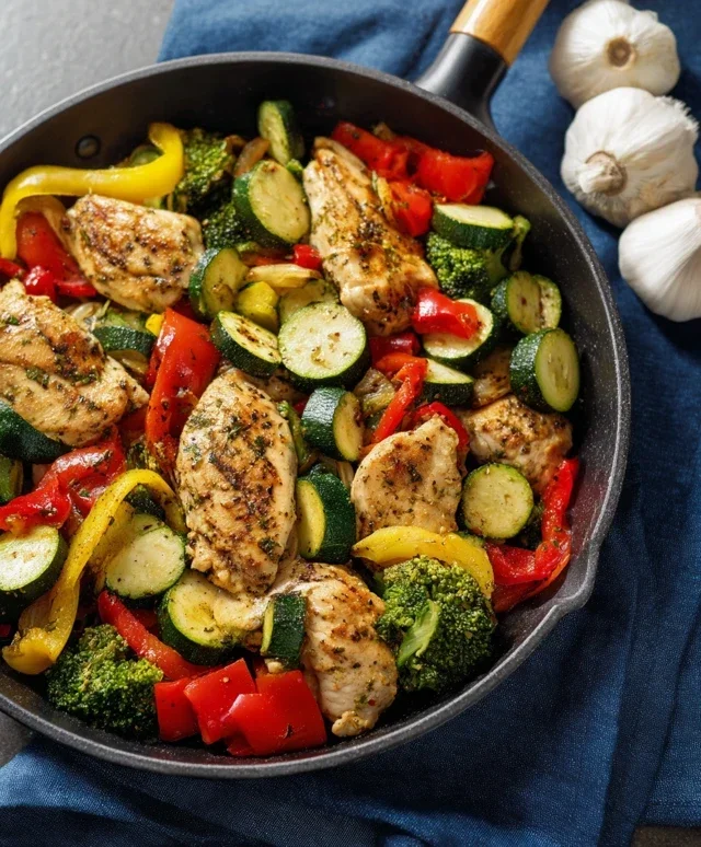 Healthy Chicken and Vegetables Skillet
