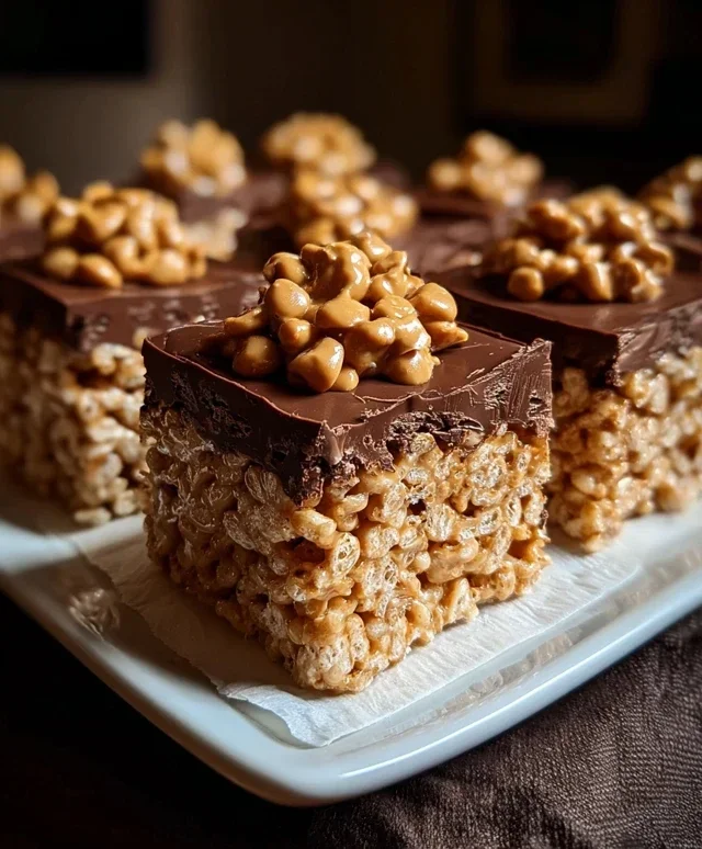 Chocolate Peanut Butter Rice Krispie Squares