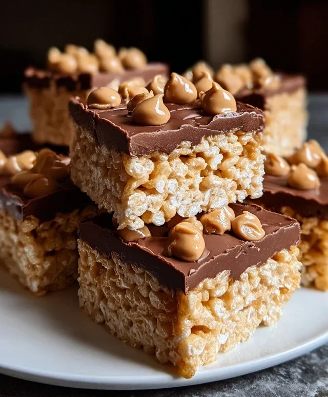 Chocolate Peanut Butter Rice Krispie Squares