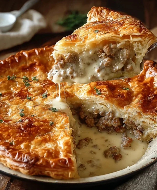 Sausage Gravy Puff Pie