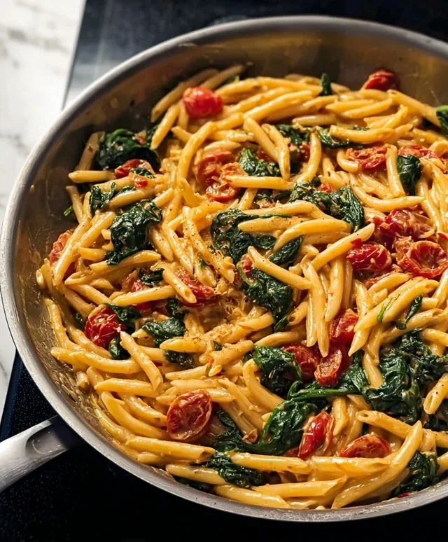 One-Pot Spinach Tomato Pasta