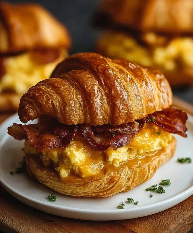 Killer Maple Mustard Croissant Breakfast Sandwiches