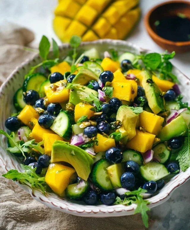 Mango Cucumber Salad with Blueberry and Avocado
