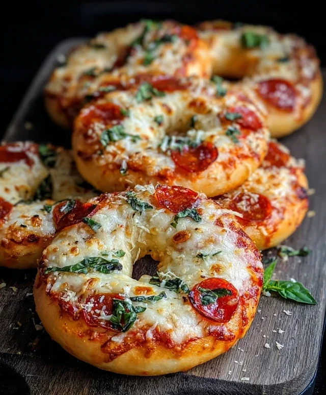 Giant Pizza Bagels