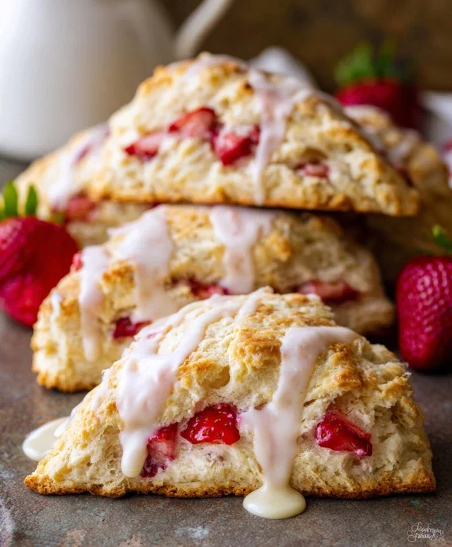 Strawberry Lemon Cream Scones