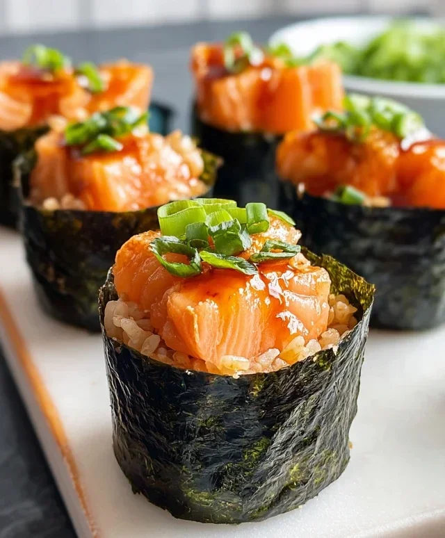 Spicy Salmon Sushi Cups