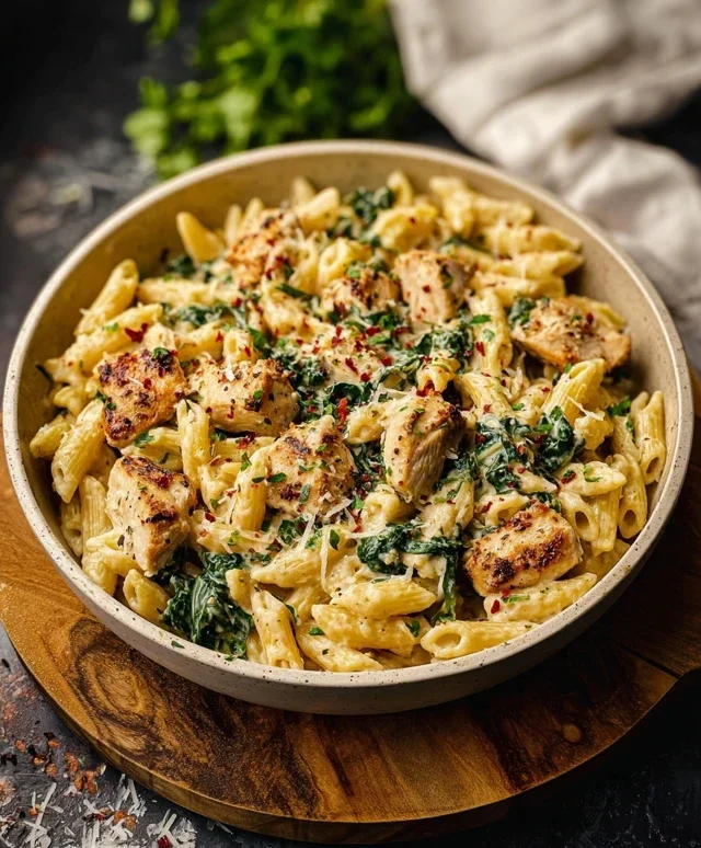 Healthy Garlic Parmesan Chicken Pasta