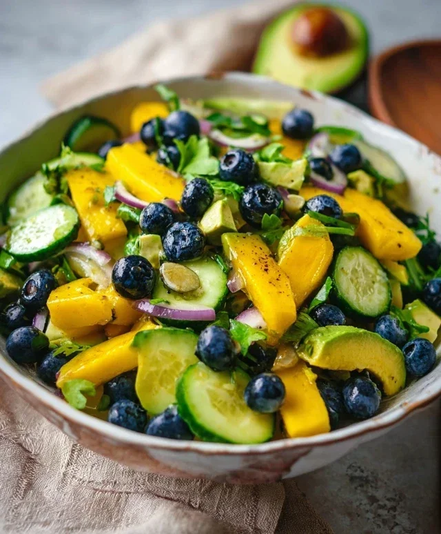 Mango Cucumber Salad with Blueberry and Avocado