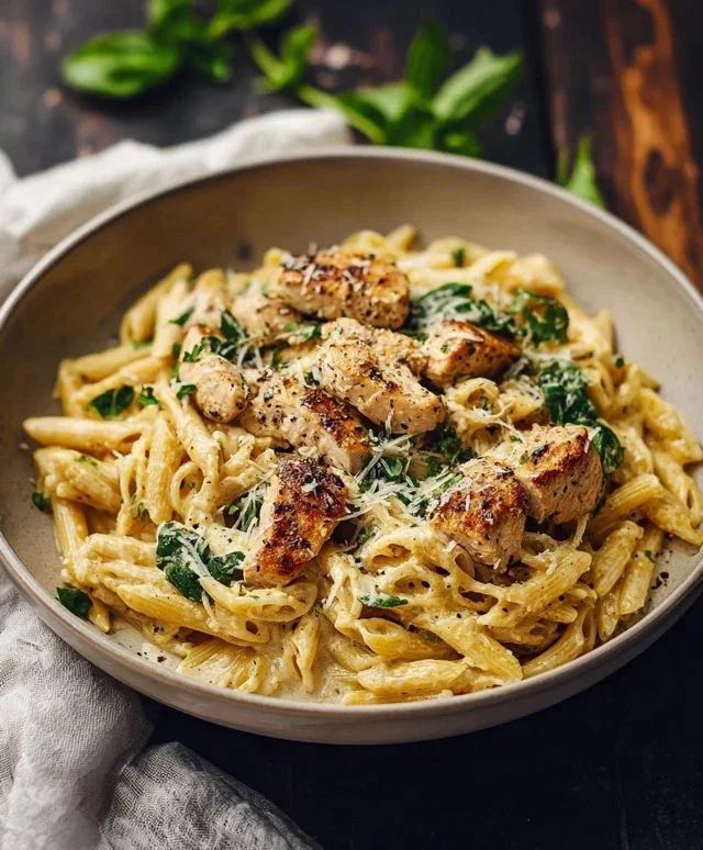 Healthy Garlic Parmesan Chicken Pasta