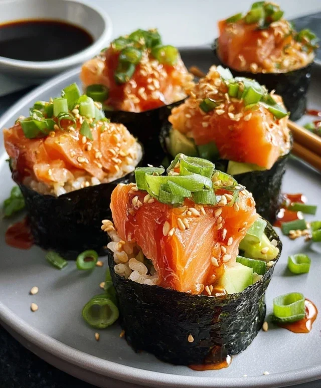 Spicy Salmon Sushi Cups