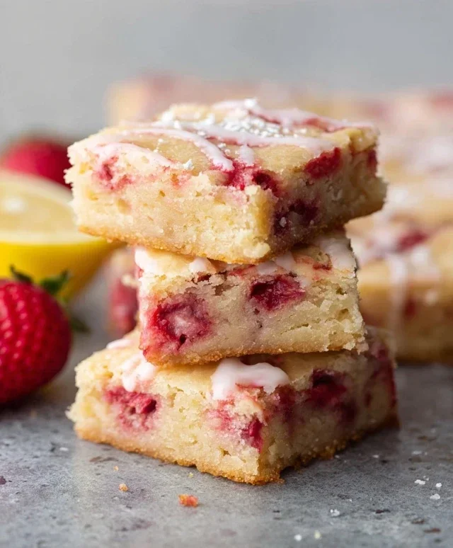 Strawberry Lemon Blondies