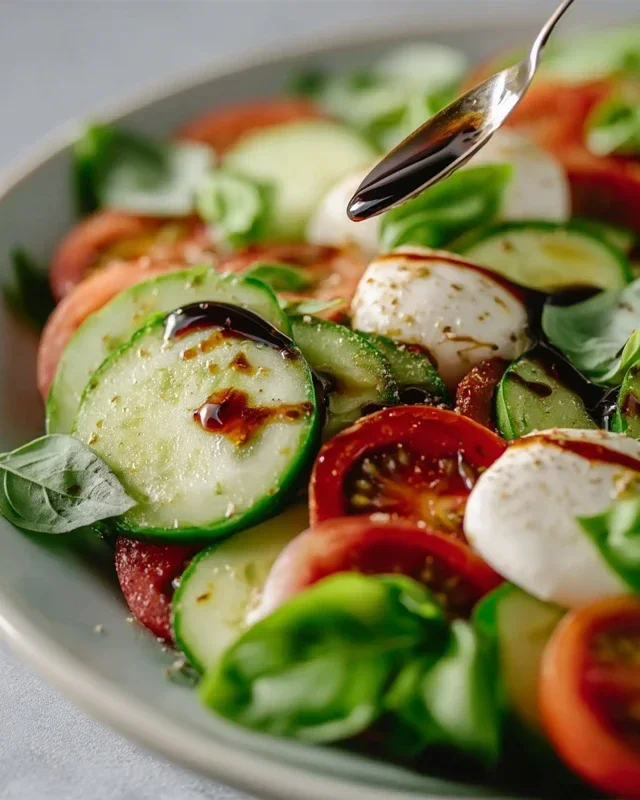 Fresh Cucumber Caprese Salad